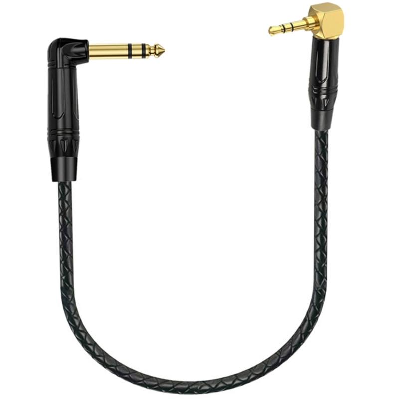 3.5mm To 6.35mm 90 Degree Right Angle Mono Cable For Electric Guitar Bass 6.35mm Long Elbow Wire for Guitar