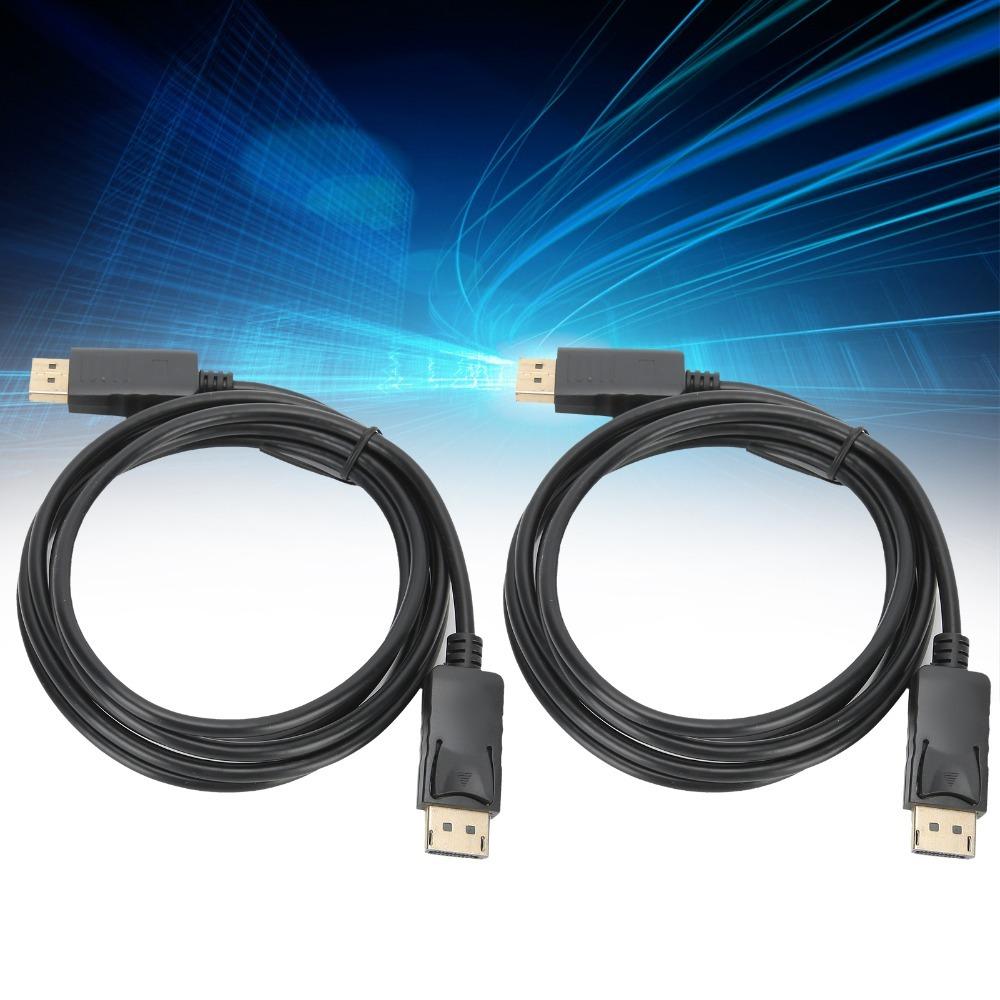 2 Piezas Cable DP a DP de 6 pies/1.8M Adaptador de Cable Macho a Macho 4K@60Hz Conexión PC