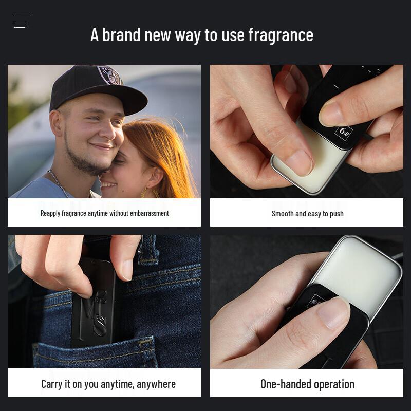 Hefengyu Portable Solid Cologne Balm for Men, 15g