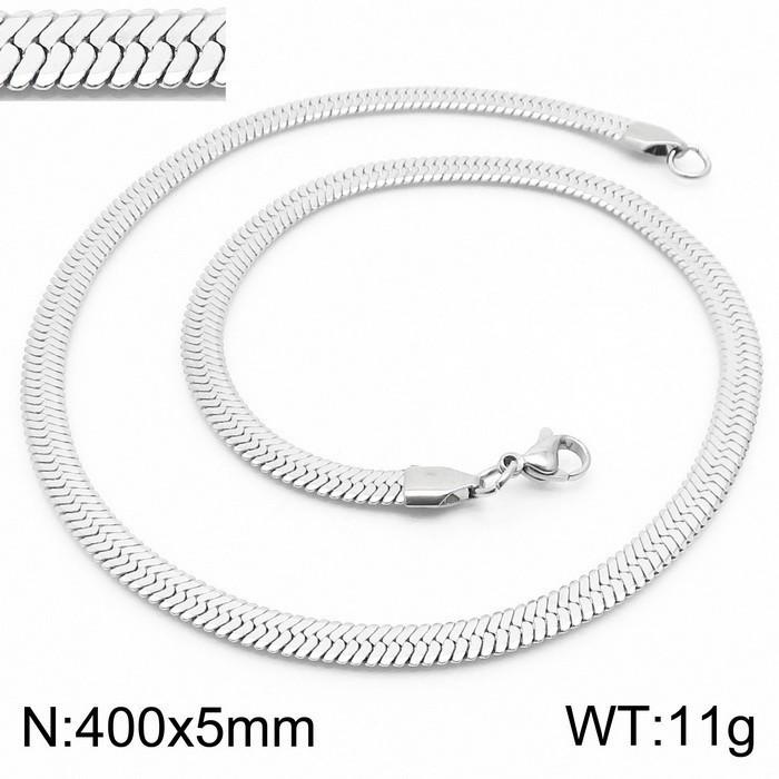 Trendy Minimalist Stainless Steel Snake Chain Necklace & Bracelet Set