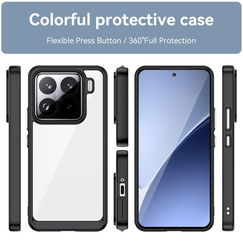 For Xiaomi 15 Pro Phone Case WANLONFENG XC Series TPU Acrylic Cover with Tempered Glass (Big Lens Hole)