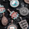 European & American Hip-Hop Football Club Badge Pendant with Colorful Drip Oil - Fan Commemorative Medal Necklace