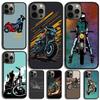 Cartoon Motorcycle Phone Case For iPhone 17 Air 15 16e 14 13 Pro Max Coque 12 11 Pro Max PLUS Cover