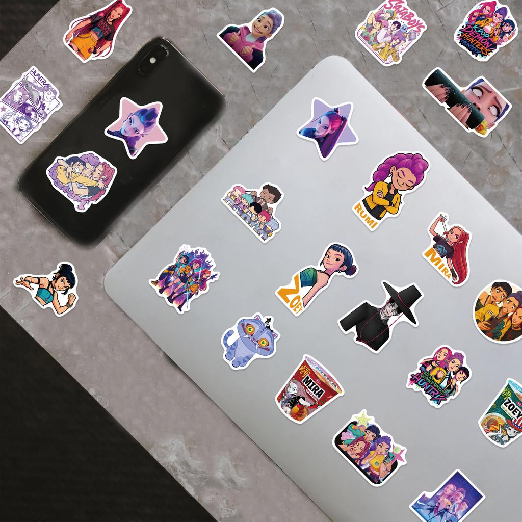 60 Cartoon KPop Demon Hunters Anime Graffiti Stickers for Guitar, Notebook and Suitcase DIY Waterproof Stickers