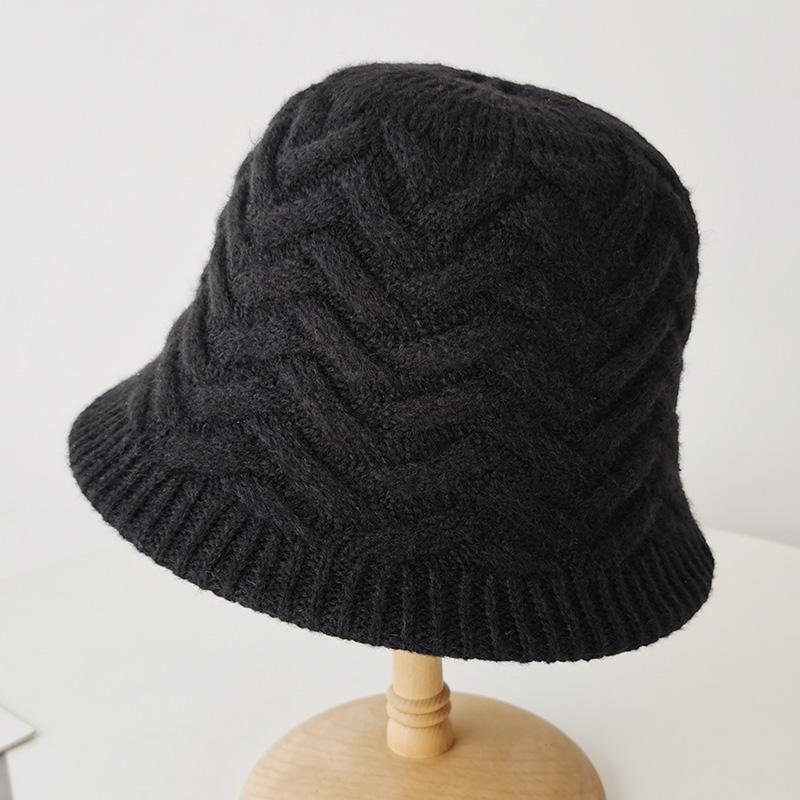 

Японская шерстяная вязаная панама с маленькими полями, теплая панама на осень и зиму, женская панама большого размера для большого обхвата головы, трендовая Adult Adjustable чёрный