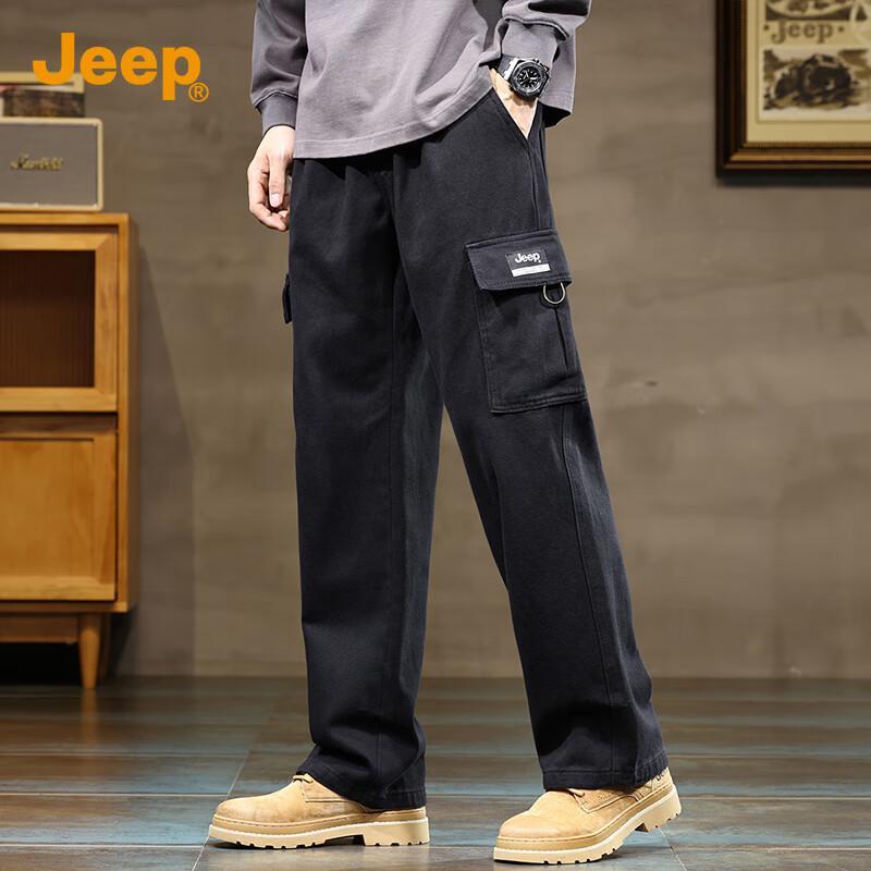 Jeep Men's Loose Straight-Leg Cargo Pants