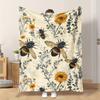 Cozy Soft Warm Skin-Friendly Bee Wildflower Flannel Throw Blanket  Napping Camping Travel Sofa Bed Friends Family Gift Blankets