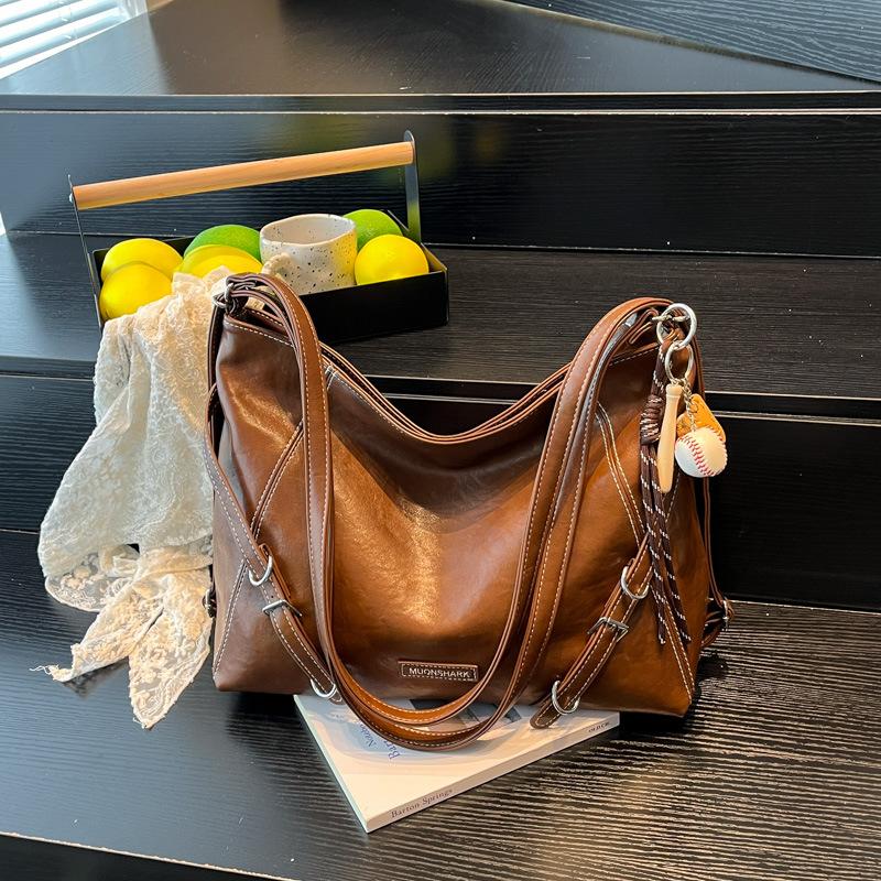 Tote bag women's large capacity 2025 new autumn and winter retro casual shoulder commuter bag multi-functional backpack backpack