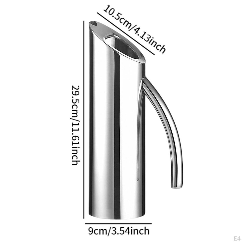 Stainless Steel Water Pitcher Beverage Dispenser Comfortable Grip Drink Jug for Hotel Milk