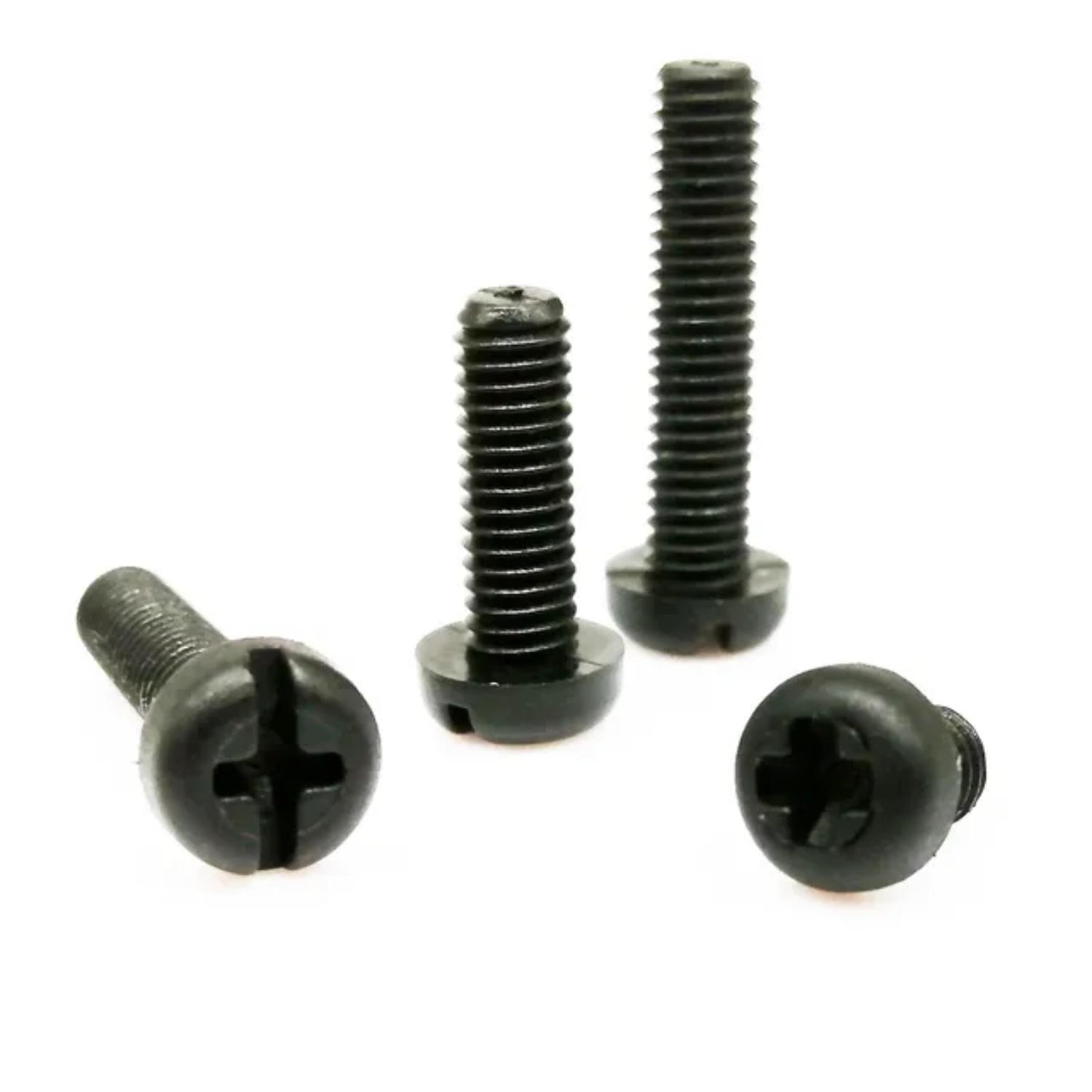 

Высококачественный изолированный черный белый цвет 50 шт. M3 нейлоновый пластиковый крестообразный круглый болт Phillips Pan 50pcs M3x8mm