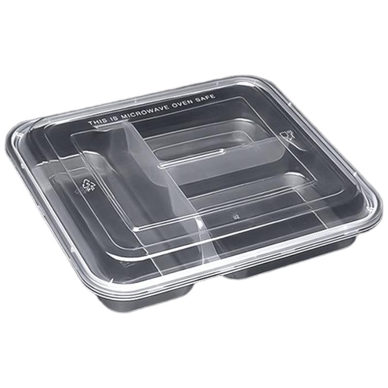 Disposable 3-Compartment Takeout Food Containers