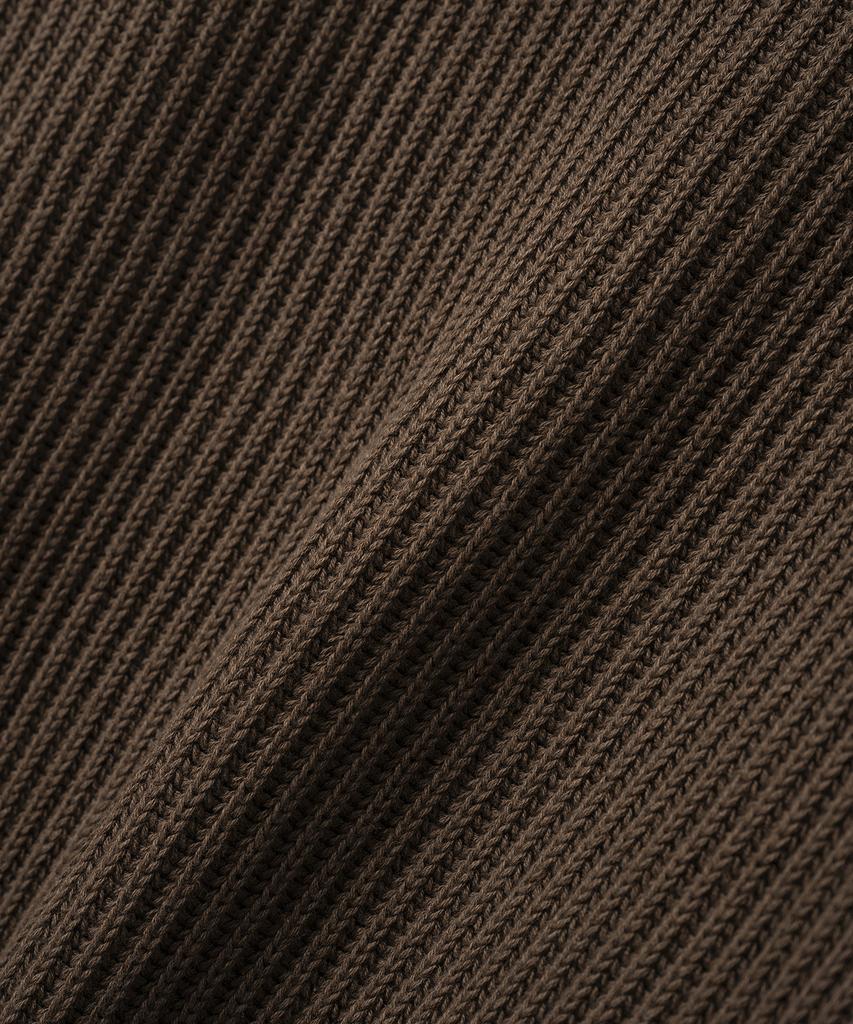 KNITTED Cotton Minimalist Round Knit Brown
