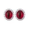 Schmuck Simulation Taubenblutrot Korund Schlicht Licht Luxus Set Anhänger 18 * 20 Ring 13 * 18