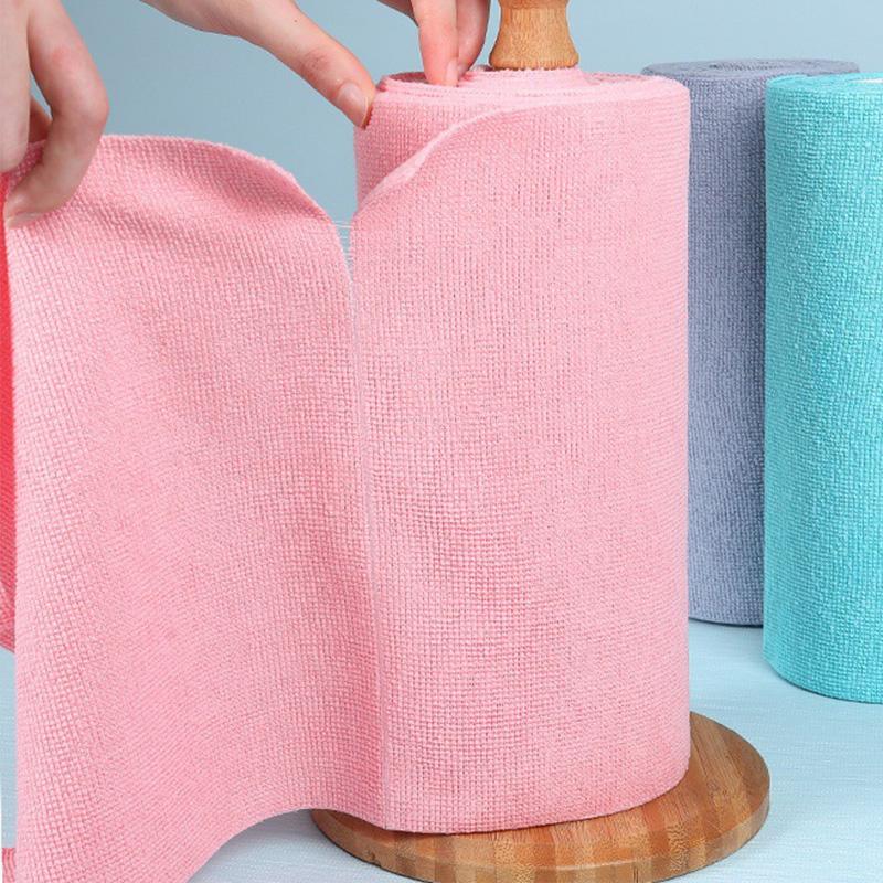 Cleaning Towels Reusable Cleaning Wipe Household Kitchen Cloth Wet Dry Dish Towels Convenient Microfiber Towel Rolls Dish Rags