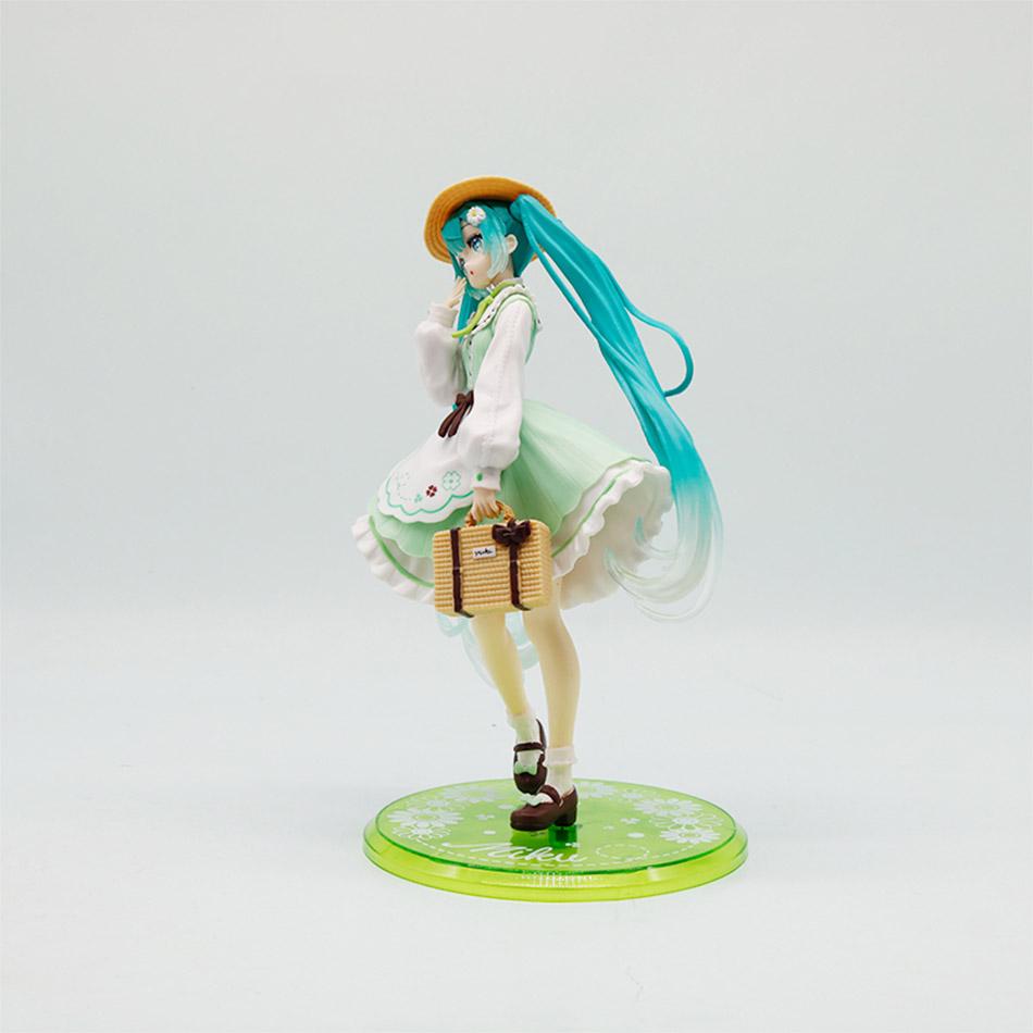 New Hot Fashion Version Hatsune Miku Countryside Pvc Action Figure Four-Leaf Clover Figurine Model Collectible Class Toy