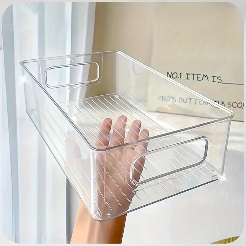 

Коробка для хранения косметики Настольная прозрачная коробка Органайзер для ящиков Штабелируемая полка, Эстетичный декор комнаты, Домашний декор, Кухонные аксессуары