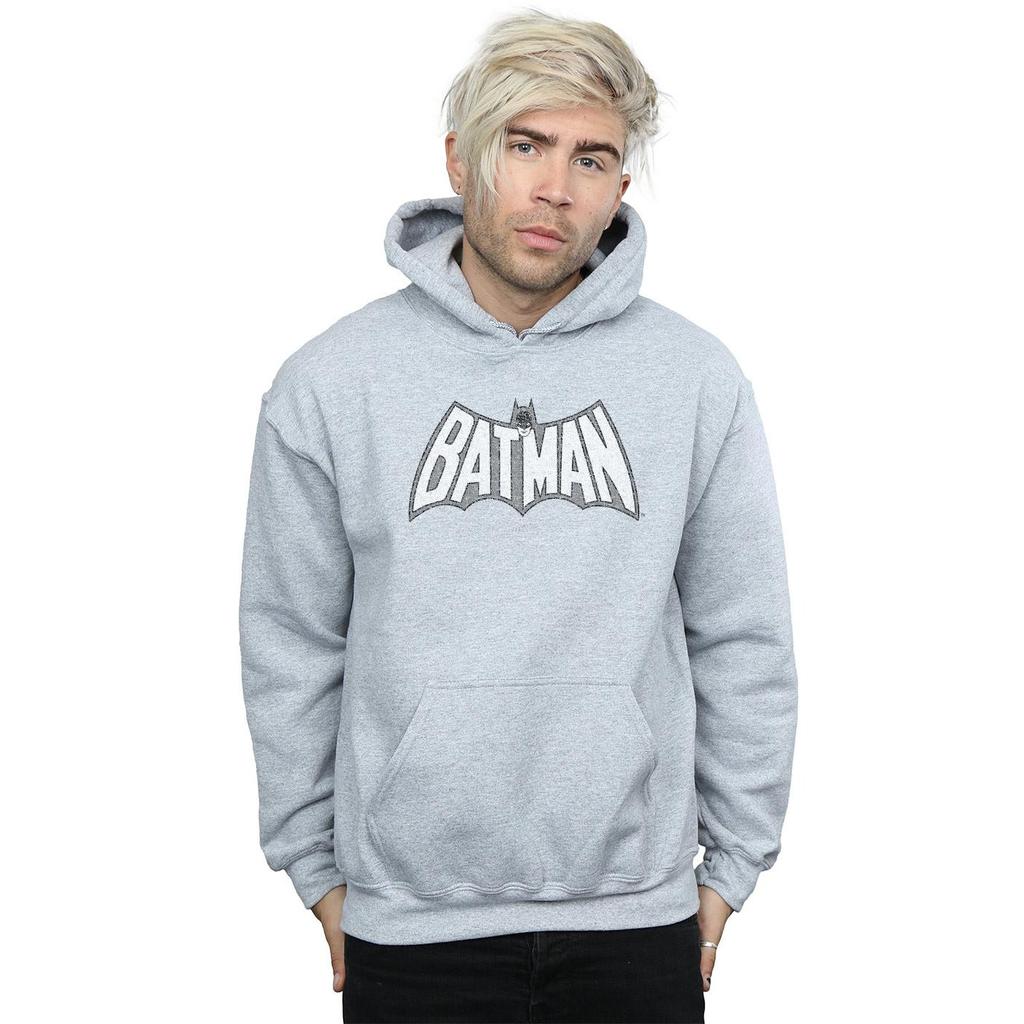 DC Comics Mens Batman Retro Crackle Logo Hoodie