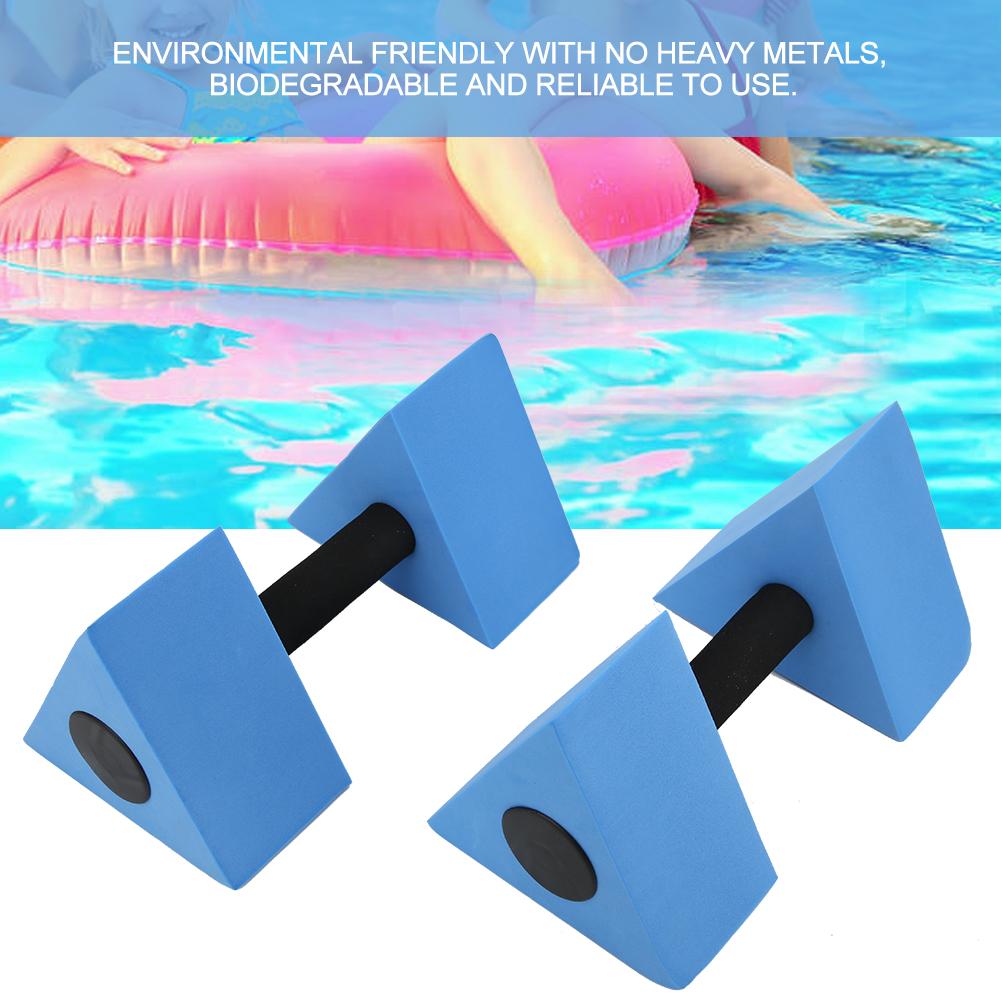 2PCS Triangle Dumbbell EVA Water Weight Barbell Children Swimming Fitness EquipmentBlue