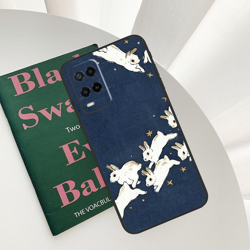 Cartoon Rabbit Bunny Case For Oppo A52 A72 A76 A96 A54 A74 A94 A54S A57S A58 A78 A98 A57 A77 A15 A16 A17 Cover