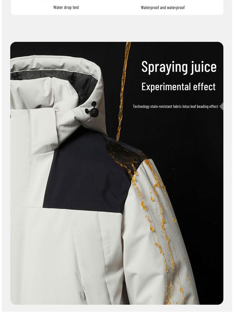 HJCAMEL Women's Color Block Windproof Waterproof Cotton Jacket with Detachable Winter Liner