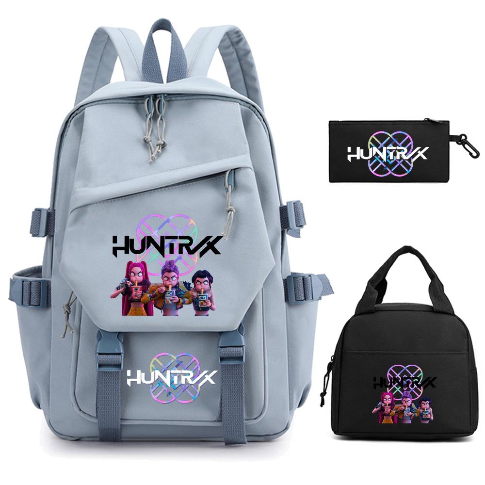 3 Stück/Set Cartoon Kpop Dämonenjäger Bedruckter Rucksack für Teenager Kinder Schüler Große Kapazität Schultasche Mädchen Geschenk Frauen wasserdichte Reisetasche