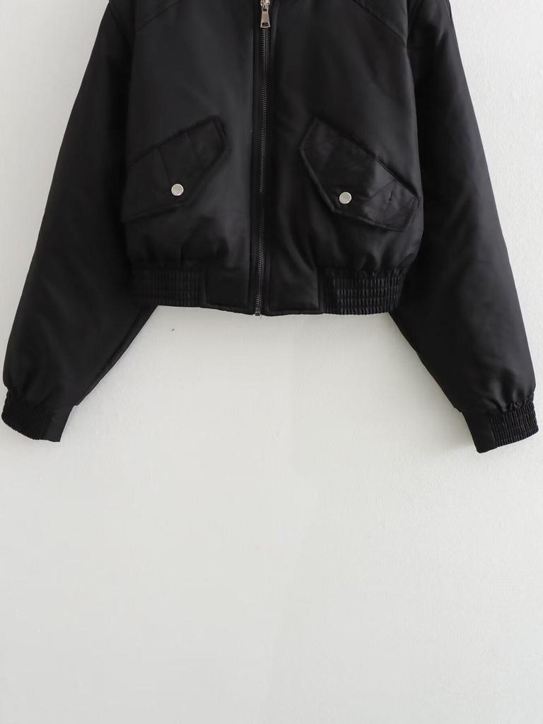 Damen Europäische und Amerikanische Mode Bomberjacke Baumwollmantel