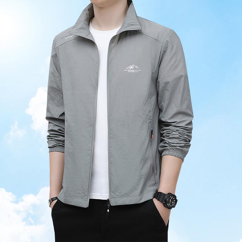 Dünne Sonnenschutzjacke für den Sommer in Übergröße für Herren, lässig, sportlich, atmungsaktiv