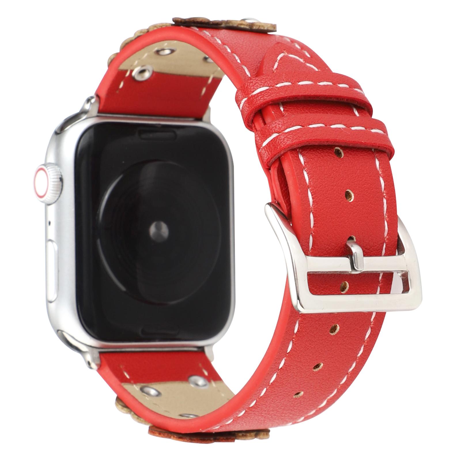 

Watch Band For Apple Watch Ultra 3 2 1 49mm/Series 11 10 46mm/9 8 7 45mm/SE3 SE2 SE 6 5 4 44mm/3 2 1 42mm Floral Leather Strap C