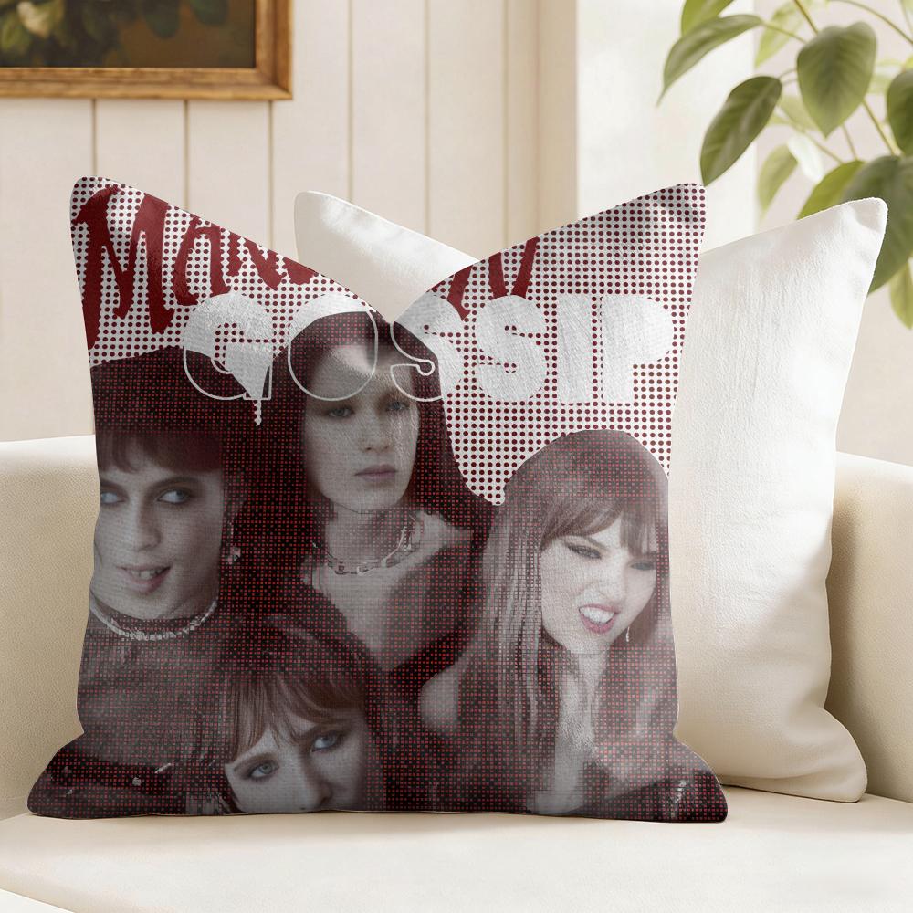 MManeskin Rock Band Cushion Cover Eco Linen Pillow Case DoubleSided Print Breathable Durable Zipper Home Decor Gift