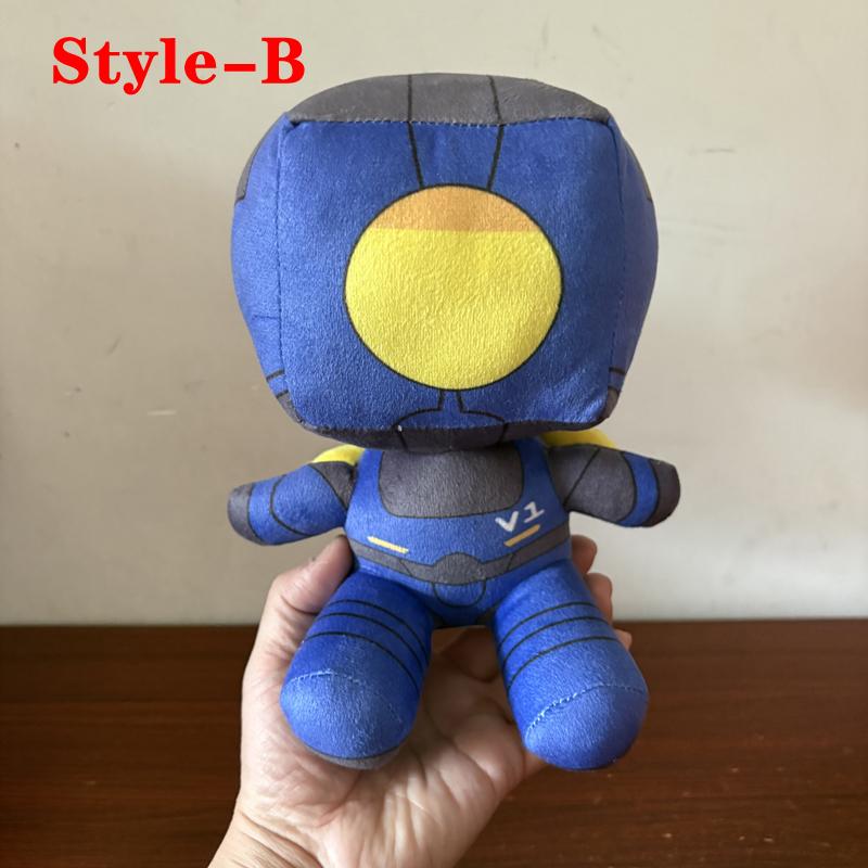 Funny Yellow Cross Face Sitting Blue Red Robot Warrior Cartoon Anime Game Character Ultrakill Plush Toys Desk Decor Plushie Doll