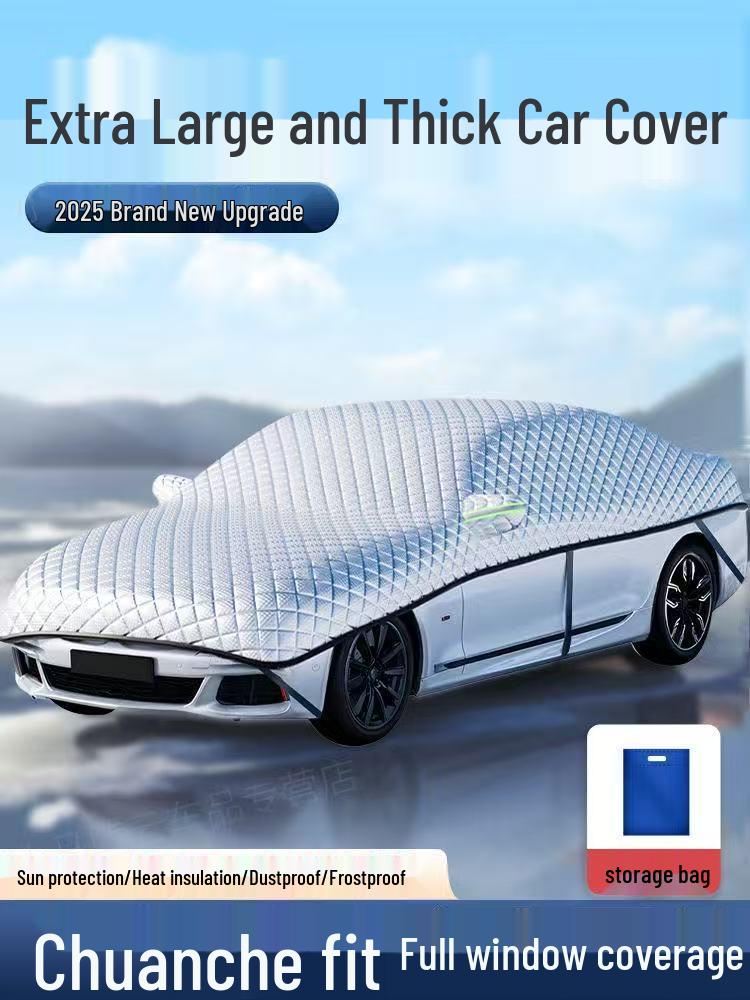 Zesílený univerzální kryt na auto: Ochrana proti krupobití, slunci, horku a dešti Sluneční clona