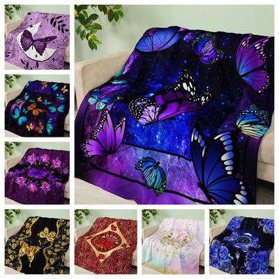 Flannel Blanket Animal Butterfly Dark Wind Blanket Crystal Fleece Blanket Spring And Autumn