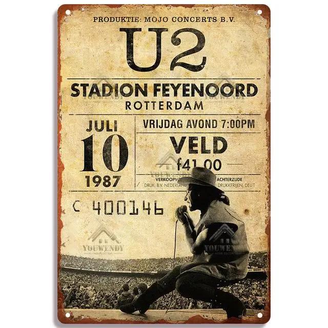 Vintage Rock Music Concert Metal Poster Sign - Art Painting Plaque - Ideal for Retro Pub Bar and Home Decoration