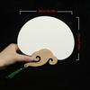 Chinese Rice Paper Fan White Round Fan with Tassels DIYs Blank Fan Decors