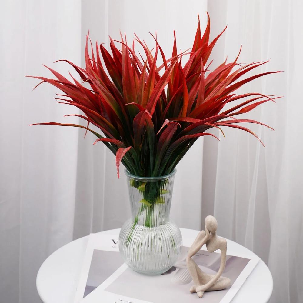 1 Stück 14 Blätter Frühlingsgras für Weihnachtskranz Heim Outdoor Gartendeko Hochzeitsbogen Zubehör Scrapbook Künstliche Pflanzen