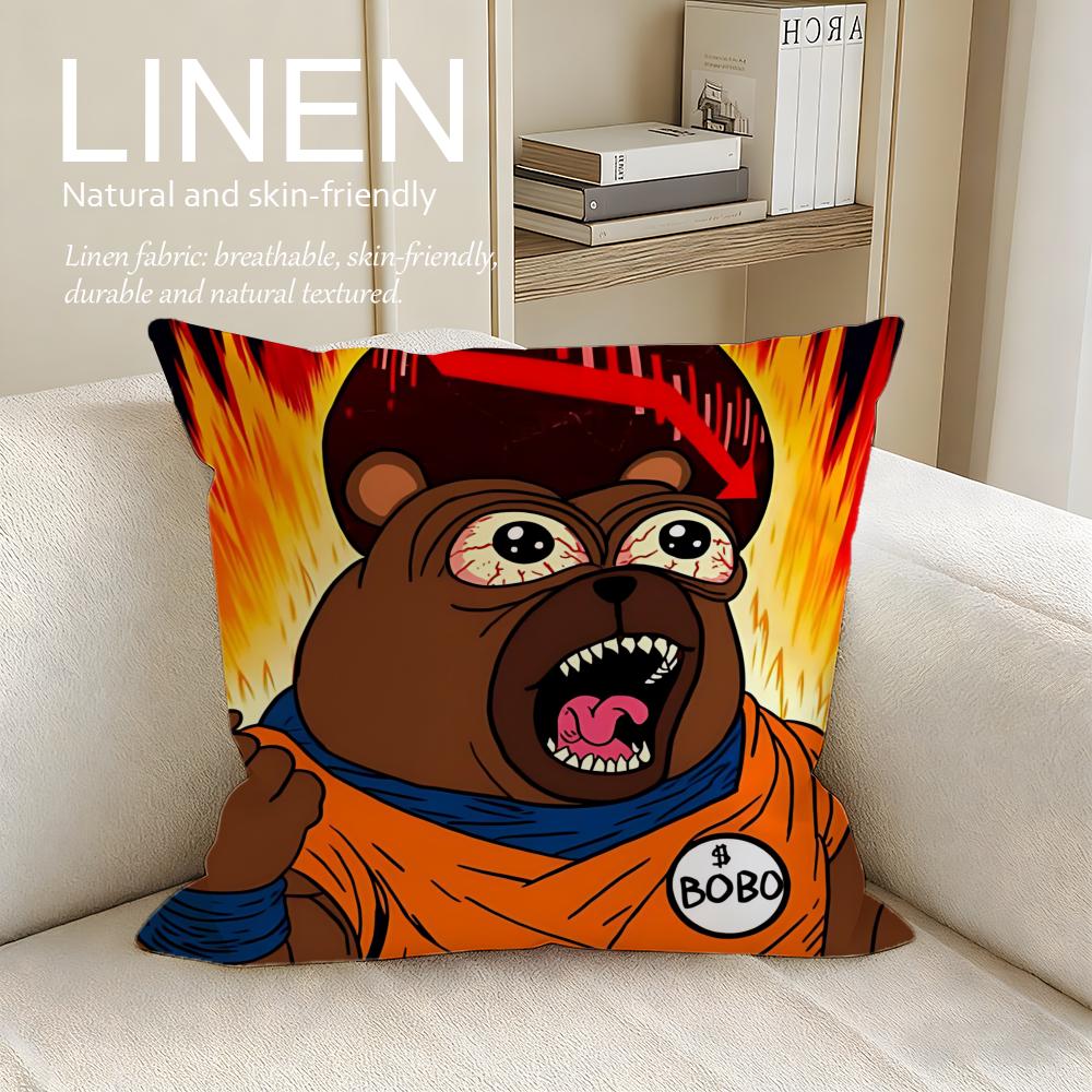 Cute Bobo the Bear Cushion Cover Pillowcase Set Pcs x x Breathable Washable Sofa Cushion Cover