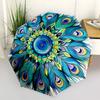 1pc Peacock Feather Mandala Automatic Folding Umbrella - Portable 3-Fold Design, 8-Bone Iron Frame Outdoor Umbrella, Ideal Gift for Fans, Travelers, D
