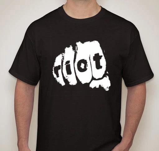Fist punch Anarchy anarchist T shirt Anti NWO Protest S