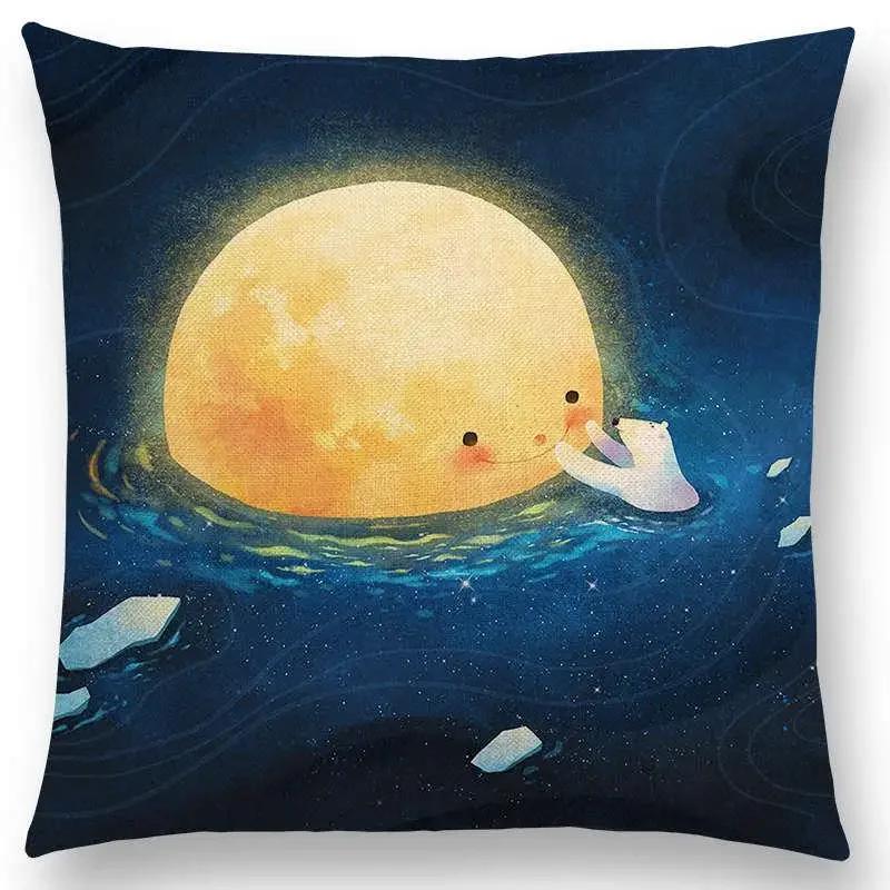 Neuer Eingang Bunt Traum Niedlich Cartoon Warm Erde Liebenswerte Tiere Leinen Kissenbezug Heimdekoration Auto Sofa Wurfkissenhülle