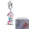 925 Silver Chameleon Charms Bead Colorful Sketchpad Dangle Zirconium Clip for Bracelet Necklace DIY Jewelry