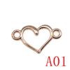 Hollow Peach Heart Connection Charms For smykker Making Accessori Decor Diy