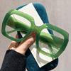 Thick Large Frame Presbyopia Glasses Men's and Women's Stylish Square-Frame Blue Light-Blocking Glasses with Plus Diopters