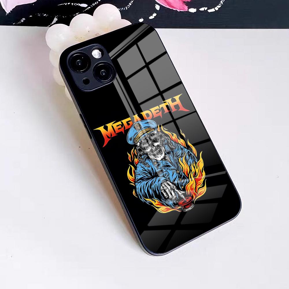 

Band M-Megadeth Phone Case For IPhone 17 Pro Max 16 15 14 Pro Max 13 11 X Xs Xr 8 7Plus Glass Cover iPhone 14 Plus