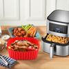 21cm Silicone Air Fryers Oven Baking Tray Pizza Fried Chicken Airfryer Silicone Basket Reusable Airfryer Pan Liner Accessories