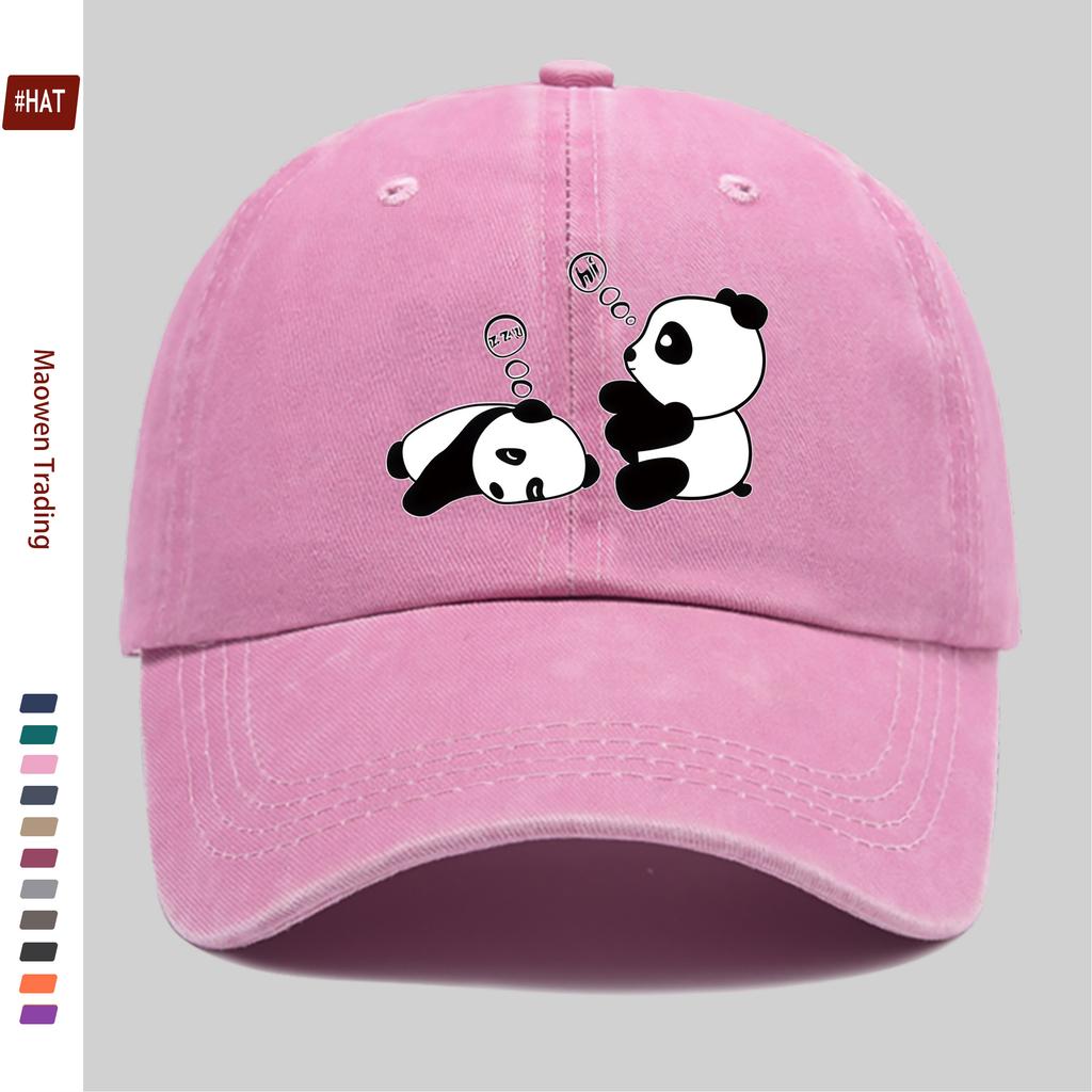 Pc Cute Panda Print Baseball Cap Unisex Design Sun Hat MultiColor Available Papa Cap Comfortable Lightweight Sun Hat Washab