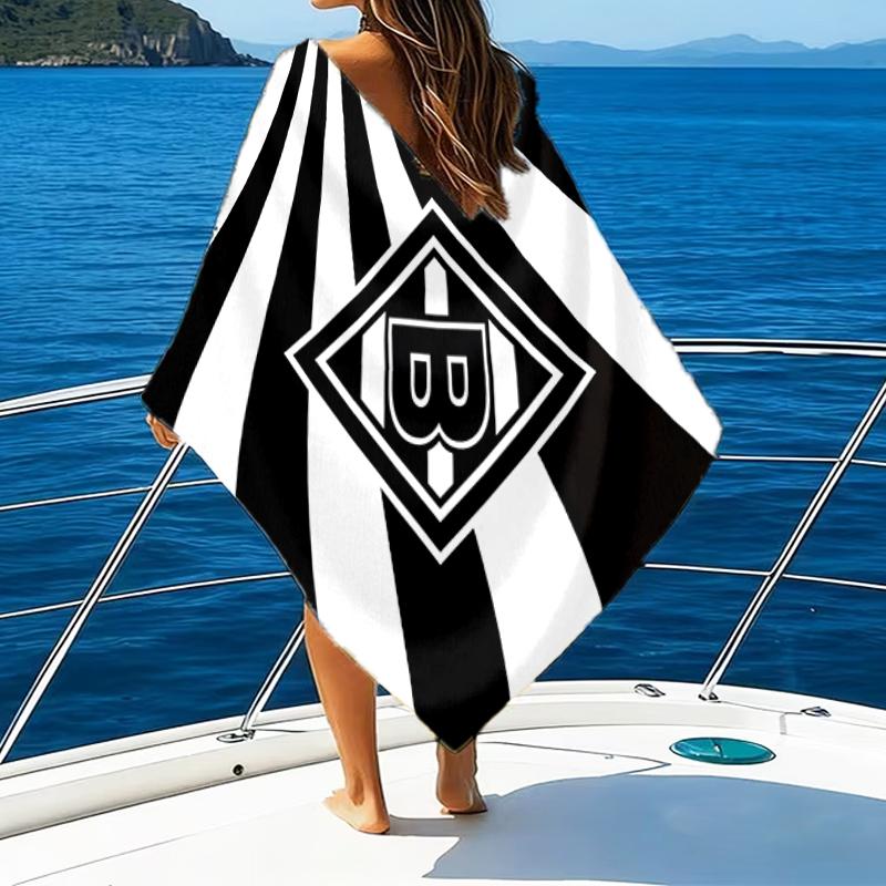 Mönchengladbach Wappen Strandtuch - Weiche, Saugfähige Mikrofaser, Leicht, Ideal für den Strand, Partys, Reisen, Camping Fanartikel