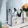 4pcs Clear Tote Bags Large Clear Plastic Tote Bag with Handles for Work Sports Stadium Beach Birthday Handbag Wrapping Bags