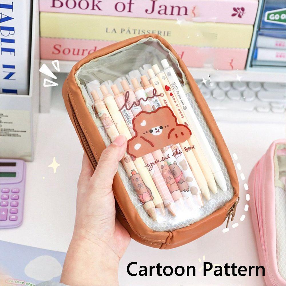 Multilayer Pencil Case Large Capacity Pen Box Cartoon Pen Bag  School Office