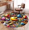 PAC Pattern Round Rug, Indoor/Outdoor Mat, for Picnic, Gameroom, Bedroom, Office, Living Room, Home Decor Carpet, Birthday Gift