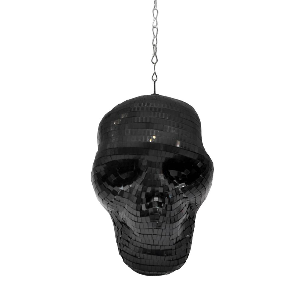 3D Halloween Ball Hanging Decoration with Chain - Retro Mirror Reflective Ornament for Decor